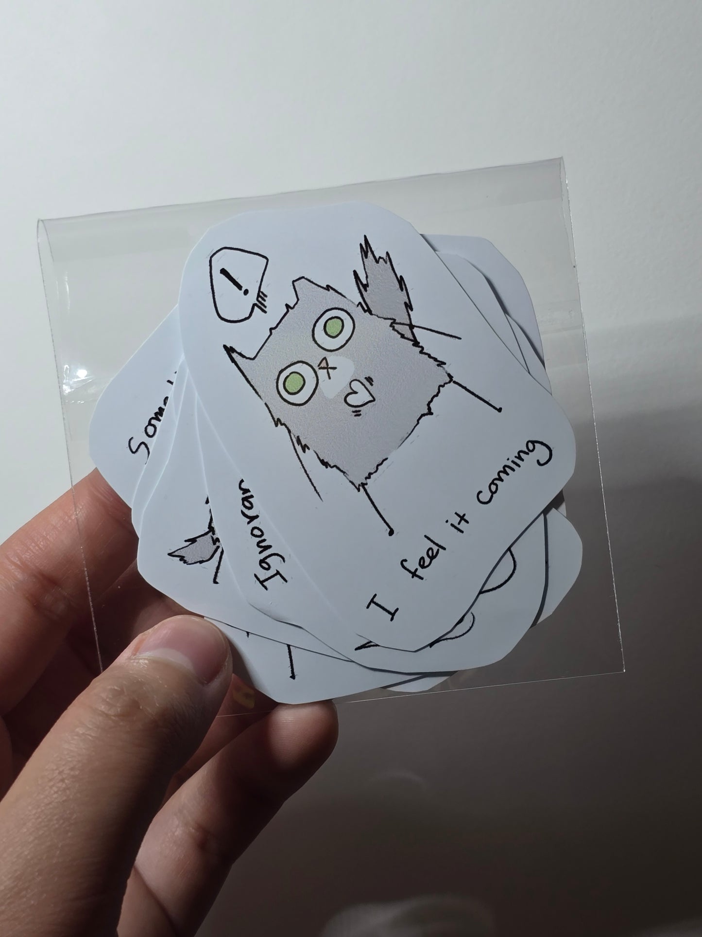 Cute Cat Sticker Set, White gloss pen+GEAR | 9 PC