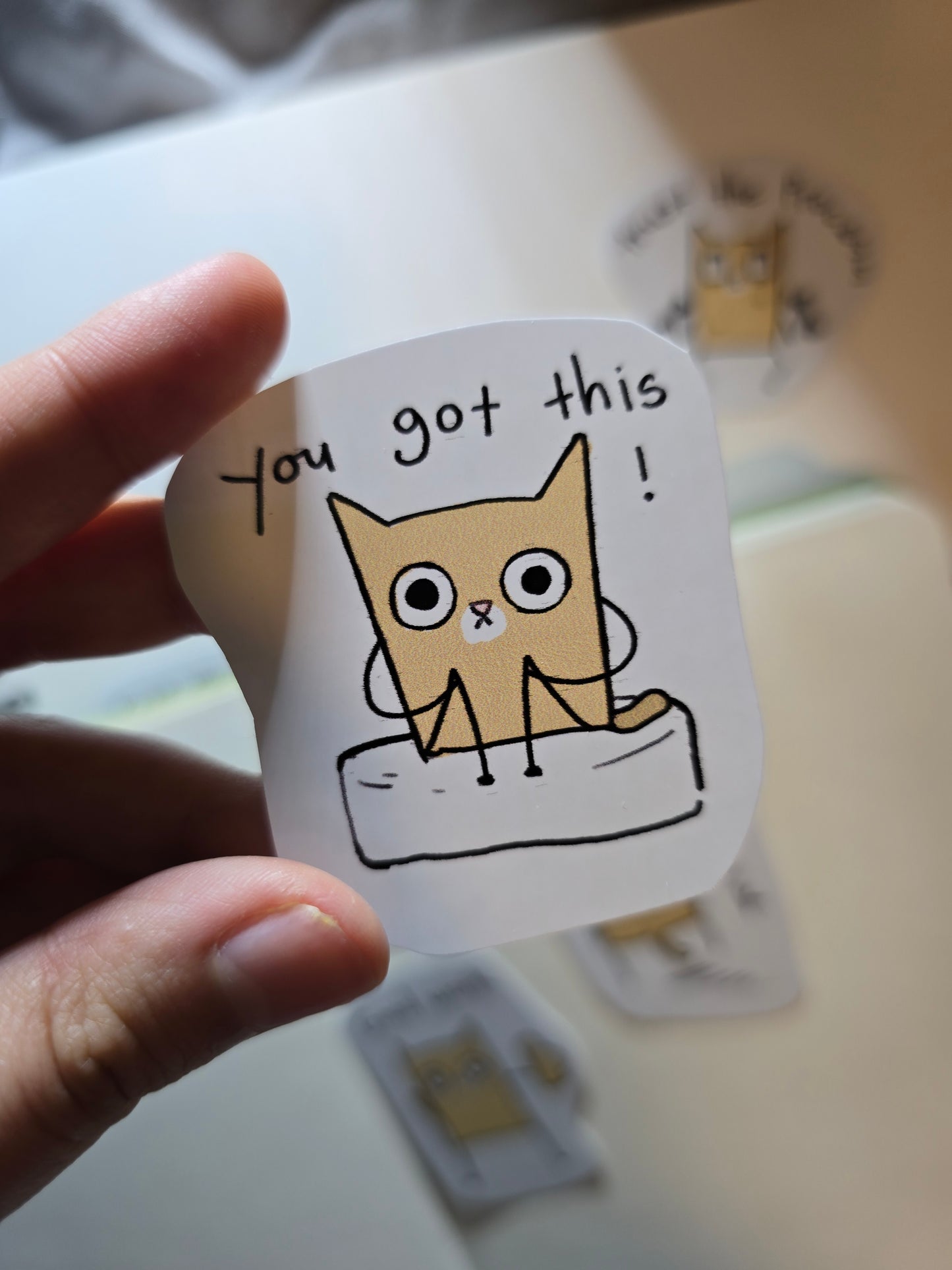 Cute Cat Sticker Set, White gloss pen+GEAR | 9 PC