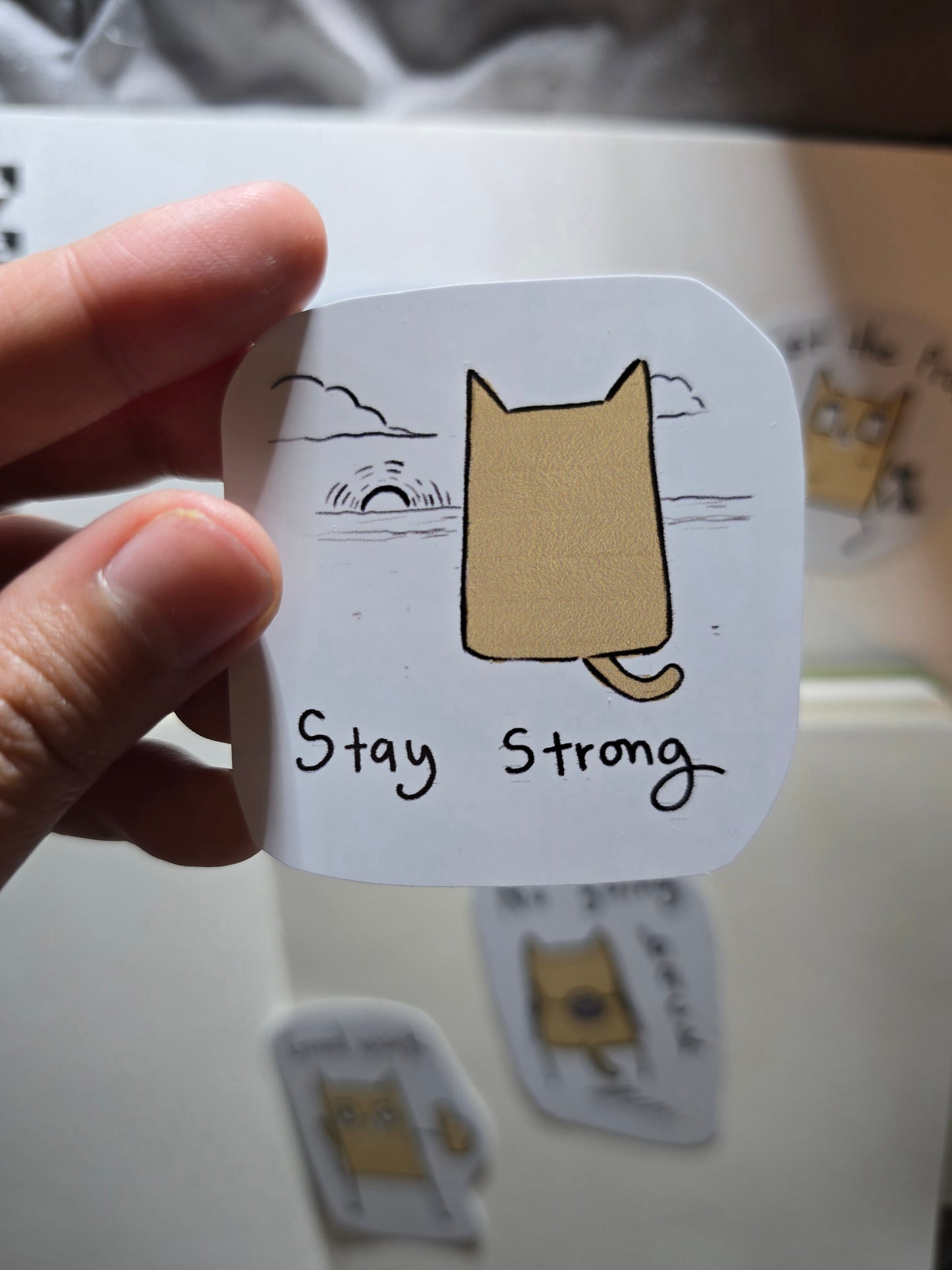 Cute Cat Sticker Set, White gloss pen+GEAR | 9 PC