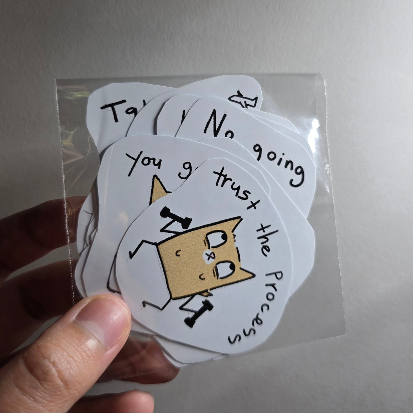 Cute Cat Sticker Set, White gloss pen+GEAR | 9 PC