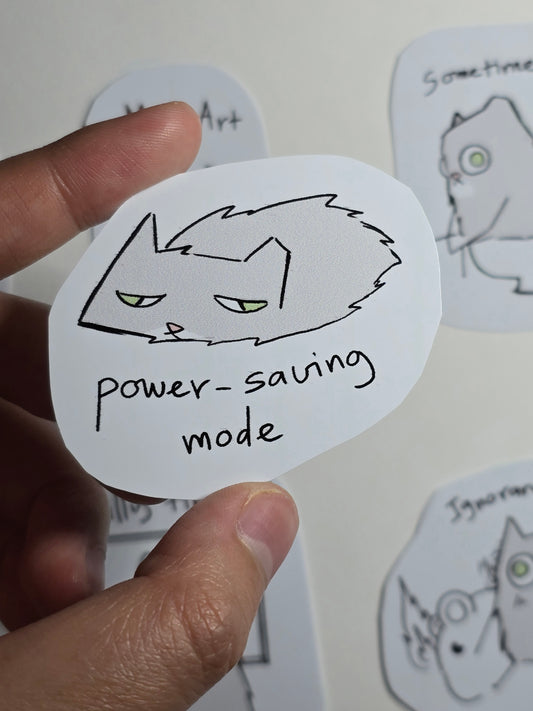Cute Cat Sticker Set, White gloss pen+GEAR | 9 PC
