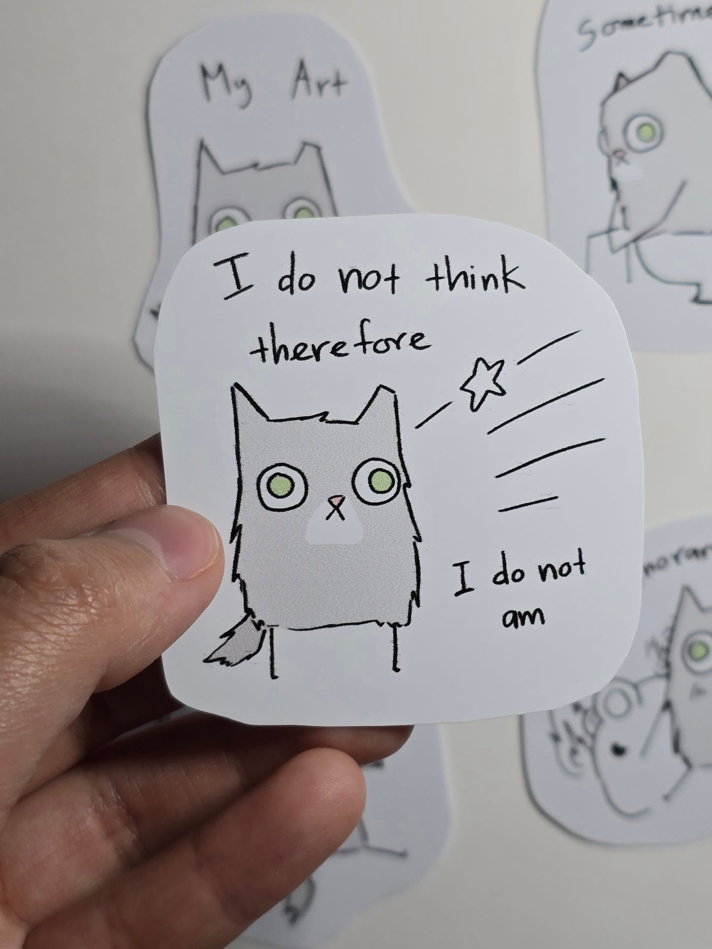 Cute Cat Sticker Set, White gloss pen+GEAR | 9 PC